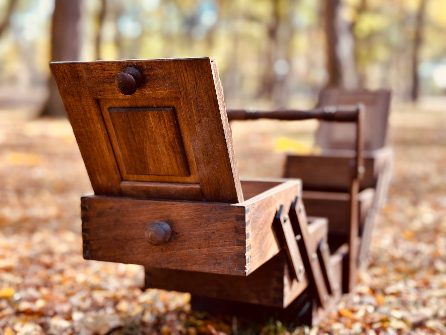 Wooden Tool Chest with Flip Flap Mechanism