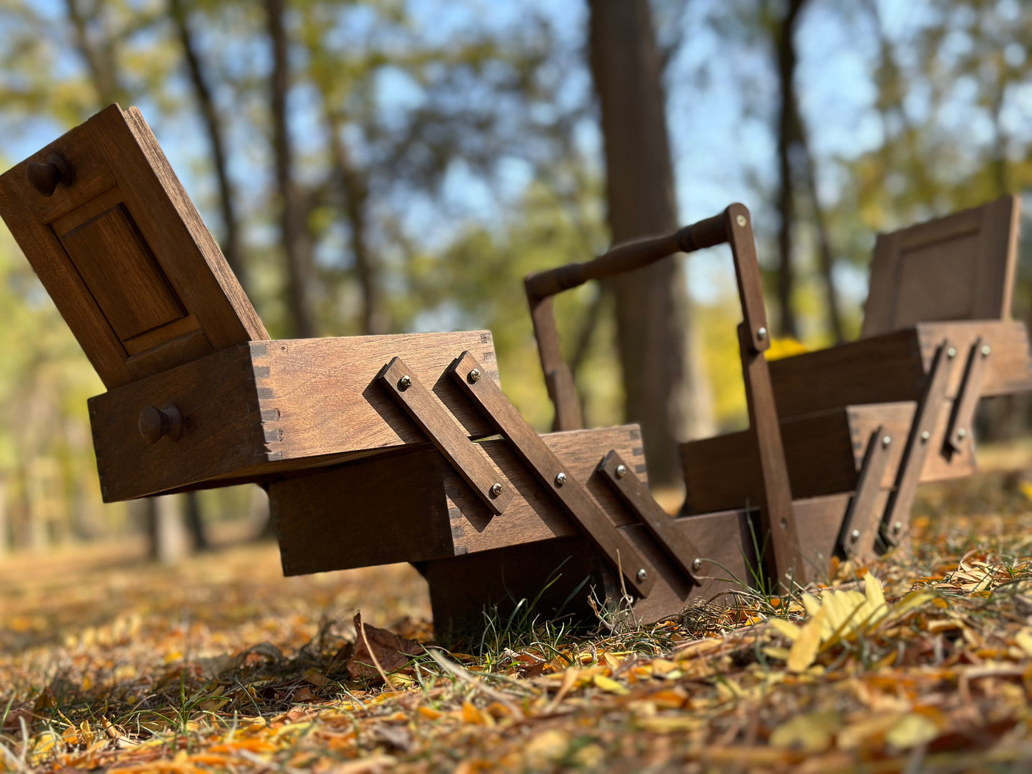 Wooden Tool Chest with Flip Flap Mechanism