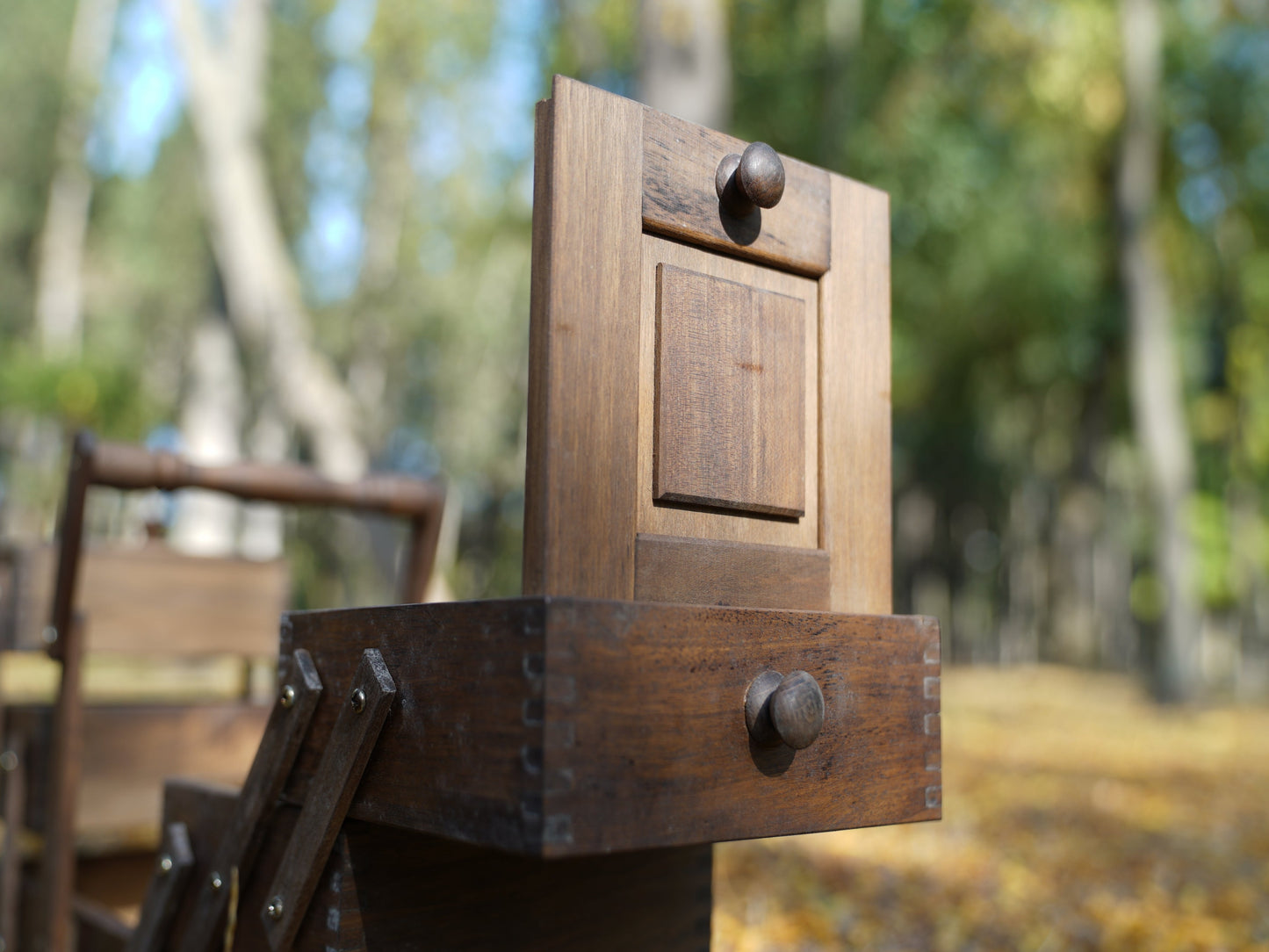 Wooden Tool Chest with Flip Flap Mechanism